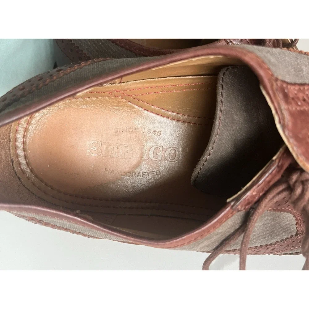 Sebago Brown‎ Brattle Wingtip Oxford Dress Shoes Adult Mens Size 9 Vibram Sole